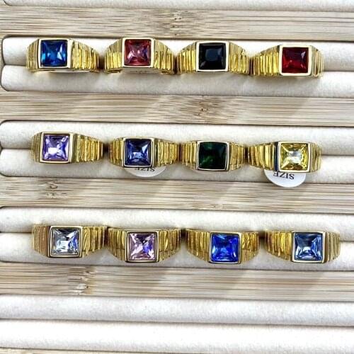 Wholesale Gold Brand Love New Hot Red Black Stone Ring For Women Man Luxury Engagement Party Rings Fashion Jewelry Best Gift