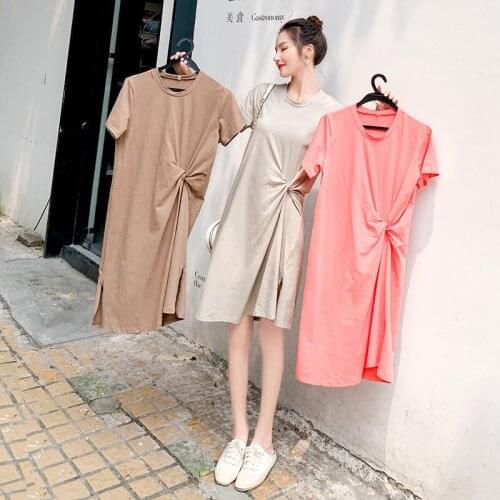 2019 Top quality Spring Long Pleated dress Summer Casual Women High Waist Elascity