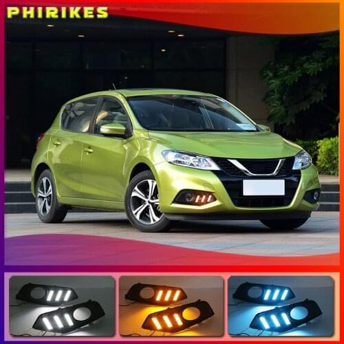 1 Pair For Nissan Tiida 2016-2019 of 12V Car Auto LED Daytime Running Light Lamp DRL Fog Lamp