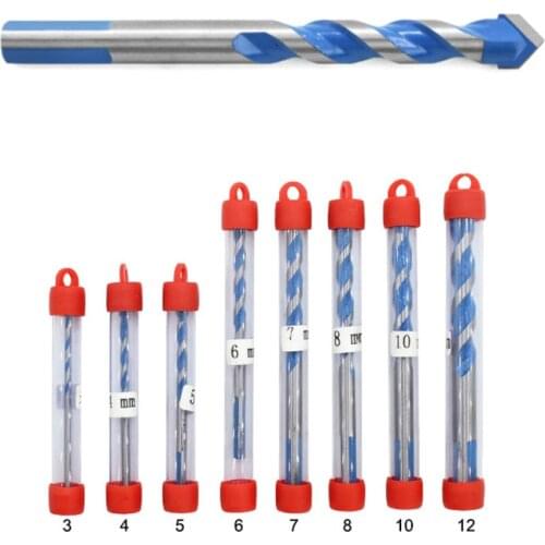 1PCS 3mm-12mm Blue Multifunctional Glass Drill Bit Twist Spade Drill Triangle Bits For Ceramic Tile Concrete Glass Marble
