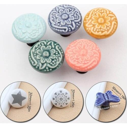 1PC Morden Ceramic Knob Furniture Handles and Knobs Children Room Drawer Dresser Handle Door Pulls Creative Furniture Hardware