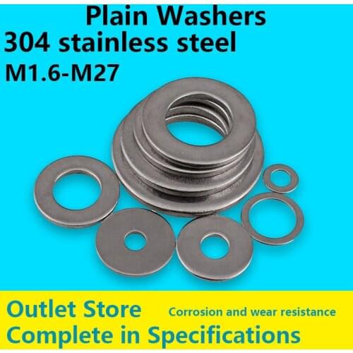 304 Stainless steel Plian washer flat gasket ultra-thin metal flat washer GB increases padded meson M2-M24