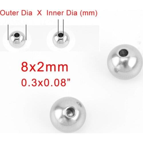 5mm/6mm/8mm half drilled stainless steel beads Use As End Cap Ball Jewelry Findings Wholesale 50pcs