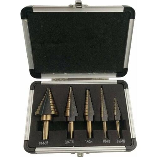 5PCS/SET HSS 4241 Steel Step Cone Drill Bit Cut Tool Set Hole Cutter