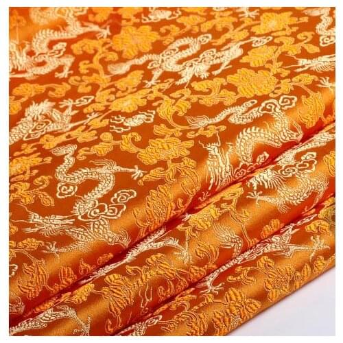 75cm*100cm COS costume brocade cloth clothing dress fabric brocade orange blossom bottom dragons diy handmade fabric