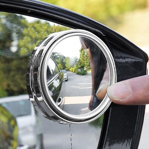 Car Rearview Mirror Small Round Mirror Blind Zone Assisted Mirror Car Review Mirror Adjustable Glass Rearview Mirror