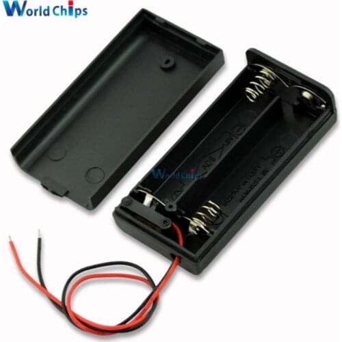 Black 2 AA Battery Holder Box Case With Switch Standard 2 AA 2A Battery Holder Box Case With Switch