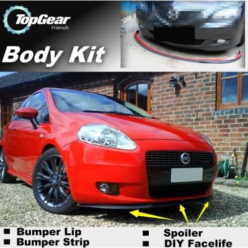 Bumper Lip Deflector Lips For Fiat Punto Grande Evo / Zastava 10 Front Spoiler Skirt For TG Fans Car Tuning / Body Kit / Strip