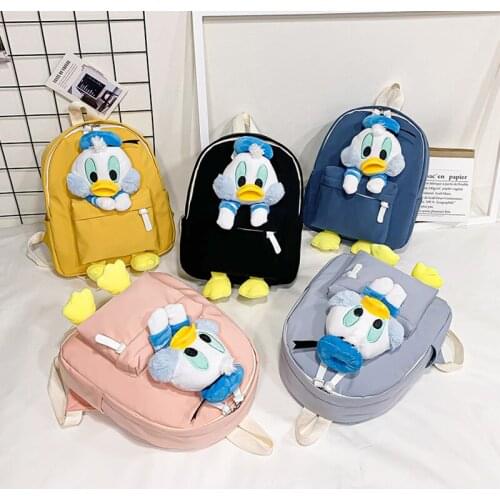 Disney Childrens Schoolbag 2021 New Cartoon Cute Donald Duck Backpack Kindergarten Schoolbag Daisy Girls Small Backpack