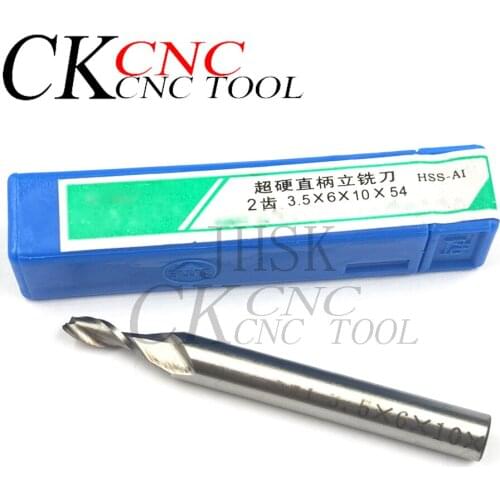HSS 2 Flute Straight shank End Mill Cutter 3.5mm CNC Straight Shank Milling Woodworking Tool End Mill Router For Wood Cutters