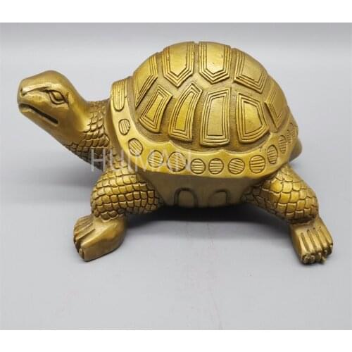 China Brass Statue Luck Wealth Tortoise Metal Crafts Home Decoration