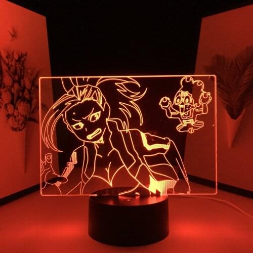 Momo Yaoyorozu Lamp for Birthday Gift Bedroom Decoration Night Light Anime Figure 3D LED Lamp My Hero Academia Dropshipping