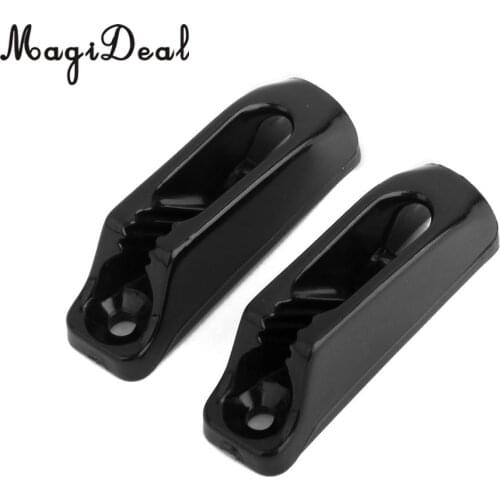 MagiDeal High Quality 2Pcs Black Nylon Self-lock Rope Cord Tensioner Runner for Outdoor Safety Canoeing Kayak Surfing Boat Acce