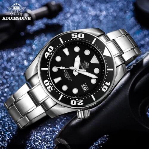 Addies Super Luminous Sapphire Crystal Ceramic Bezel Dive Men diver 007 Sports Watch 200m Watch BGW9 NH35 Men Automatic Watches