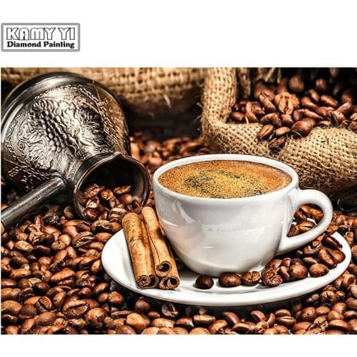 Full square diamond embroidery Coffee beans 5d diy diamond painting cross stitch kits diamond mosaic pictures