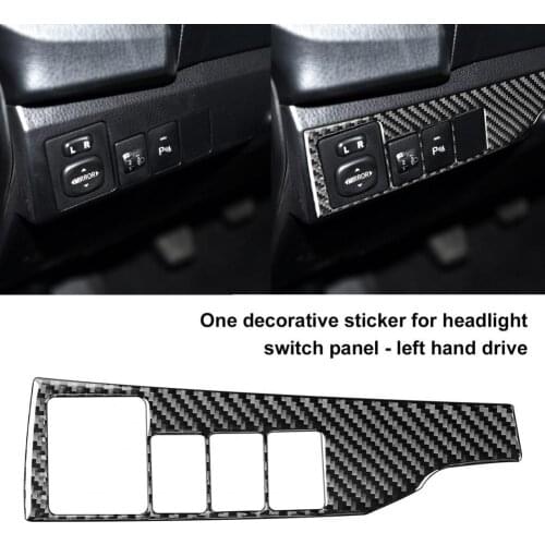Panel Trim Sticker Simple Strong Sticky Carbon Fiber Headlight Switch Panel Trim Decal for Toyota Corolla 2014-2018 Left Drive