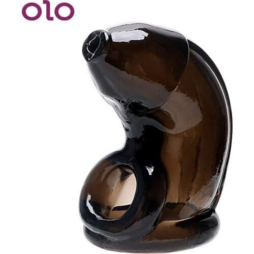 OLO Penis Sleeves Penis Ring Chastity Penis Extender Enlargement Reusable Condom Male Chastity Device Cock Cage Sex Toys for Men