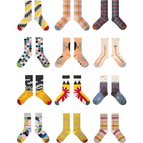 New design socks stylish colorful funny cartoon cotton sports socks unisex