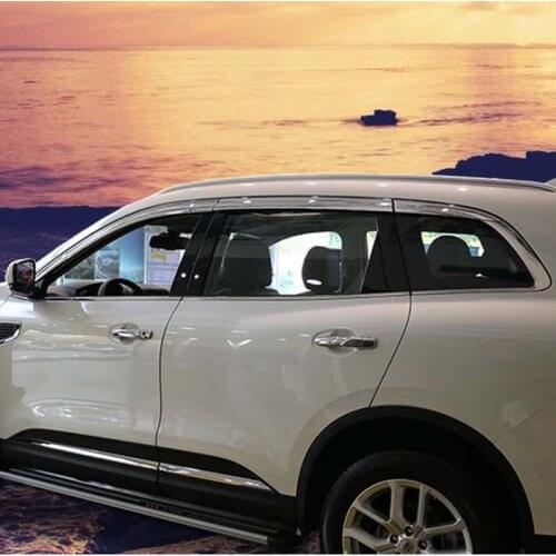 Brand New 1 Set Chrome Side Rain Guard Deflectors Vent Sun Shade Window Visors For Renault Koleos 2016-2019