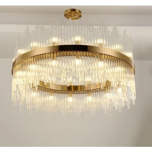 New LED rings Chandeliers lights Gold Hanging Lighting LED Chandeliers lamps Living room Bedroom post modern lighting