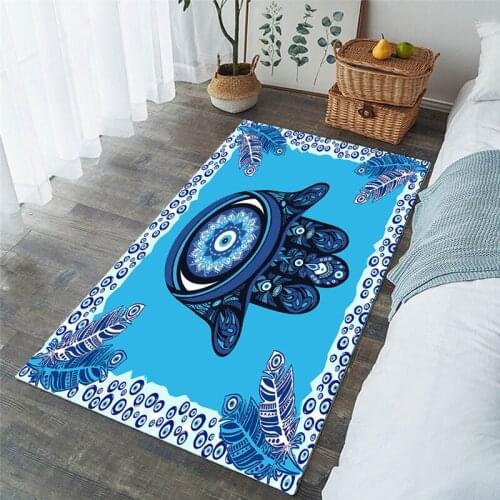 New Eshas evil eye Hamza living room large carpet Mandala floor mat hand blue area carpet