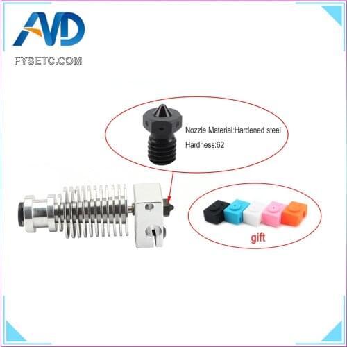 Upgrade HeatSink Extruder Radiator + E3D Hotend Block + Hardened Steel V6 Nozzle For 1.75mm Filament PT100 Prusa I3 MK3
