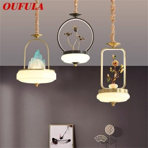 OUFULA New Pendant Light Modern Creative Brass Lamp Fixtures LED Decorative For Home Stairs Dining Room
