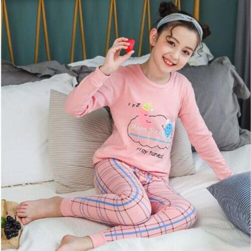 Teenage Home Clothes Unisex Winter Pajamas Set For Big Boys Sleepwear Kids Cotton Pyjamas Suits Girls Pijamas 9-19Y Nightwear