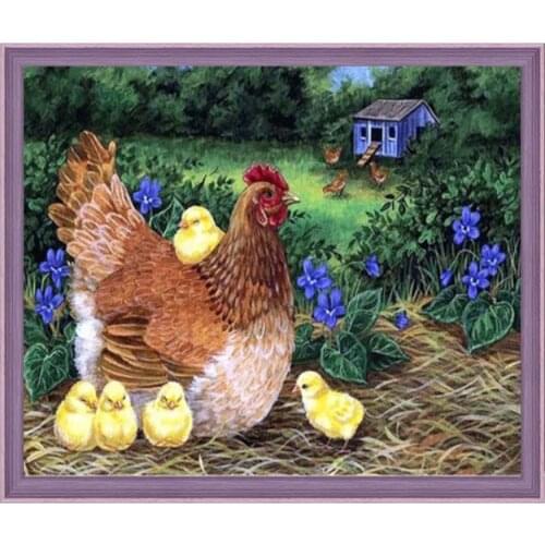 Full Square Diamond Painting Chicken Animals Diamond Embroidery Cross Stitch Mosaic Picture Of Rhinestone Home Decor