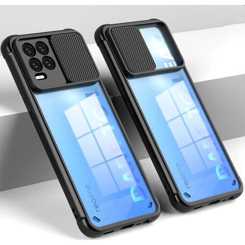 Slide Camera Lens Protection Phone Case For Samsung A03S A22 Shockproof Transparent Acrylic Back Cover For Samsung A22 A03S