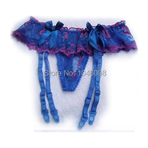 Blue color Fashion sexy lace belt panties garters stockings fishnet stockings one-piece , Allure of the butterfly for girl
