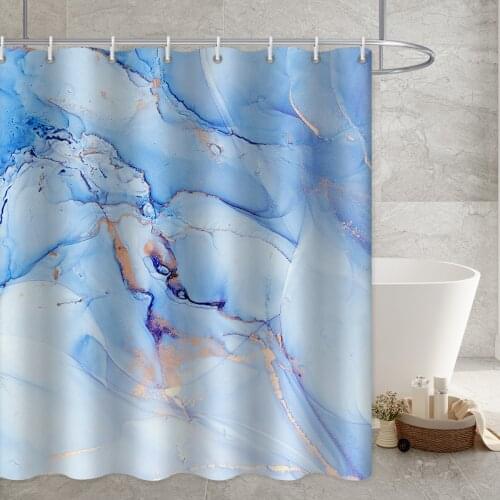 Modern Nordic style, beautiful marble pattern, artistic geometry, shower curtain bathroom, renovation, home decoration