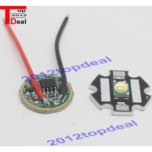 Cree XM-L T6 10W Cool White 6500k LED Light + T6 L2 DC 3.7V 2.5A XML LED Dimmer Driver For DIY