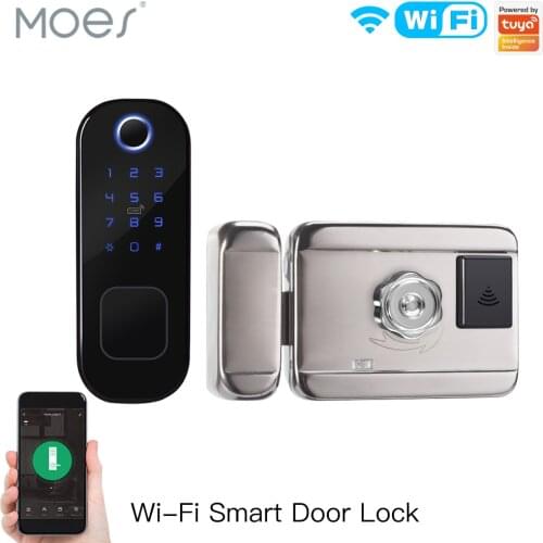 Moes Tuya WiFi Smart Lock Door Fingerprint Lock Smart Home Waterproof Lock Digital Door Lock Password For Home Hotel Security