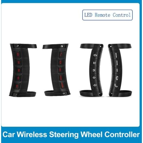 Car Universal Wireless Steering Wheel Controller Key LED Luminous Multifunctional DVD Navigation Button Remote Control