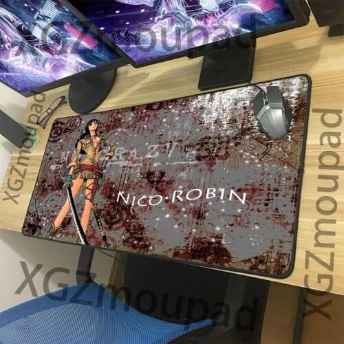 XGZ Large Mouse Pad Black Precision Lock Edge Cartoon One Piece Robin Computer Custom Table Mat Speed Rubber Stripe Non-slip Xxl