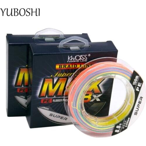 YUBOSHI Brand 8 Strand Braided 150M PE Fishing Line Saltwater/Freshwater Smooth High Quality Multifilament Fishing Line