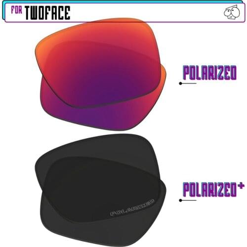 EZReplace Polarized Replacement Lenses for - Oakley TwoFace Sunglasses - BlackPPlus-MidnightP