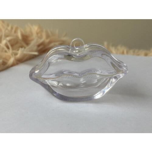 5G Clear Lip Shape Lipstick Refillable Case, DIY Plastic Transparent Beauty Eyeshadow Powder Container, Nail Decorations Bottles