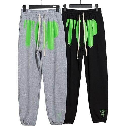 VLONE trousers female couple loose street hip-hop trend mens cotton casual trousers letter printing 008