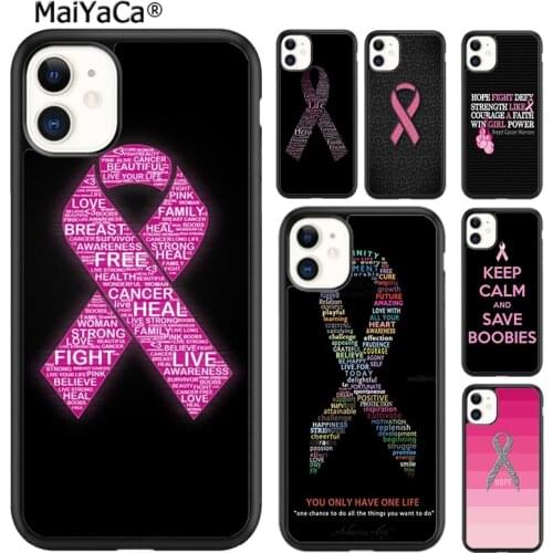 MaiYaCa Girly Breast Cancer pink Ribbon Amazing Phone Case For iPhone SE 6 6s 7 8 plus X XR XS 11 12 pro max Samsung S8 S9 S10