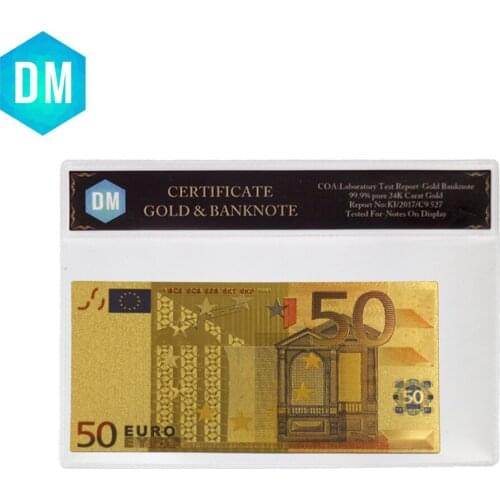 24k Gold Banknotes Foil Euro 50 Bills European Union Paper Fake Money Collections Currency Vintage Souvenir Make Money Selling