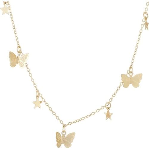 10pcs / lot fashion jewelry metal charm butterfly necklace