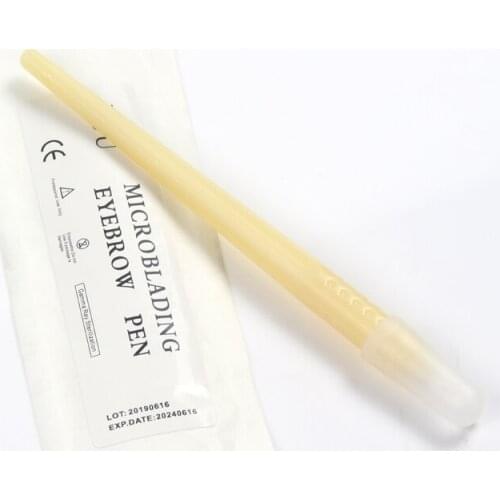 10pcs Disposable Microblading Pen Manual Eyebrow Tattoo Tebori Pen with 12CF/14CF/17CF/18U Blade Brow Tattoo Tool Free Shipping