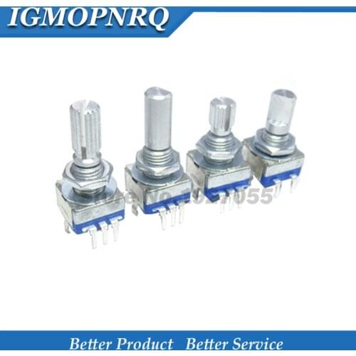 5PCS Half / Plum axis rotary encoder, handle length 15mm/20mm code switch / EC11 / digital potentiometer with switch 5Pin 3Pin
