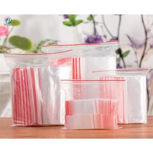 500 pcs12*18cm Zipper Resealable Plastic Packaging pouches Self sealing Clear Poly Candy & OPP & Jewelry &Gifts Package bags