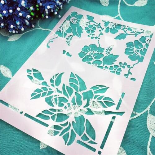 Bamboo leaves lastic mold shield DIY cake scrapbook stencils hollow Embellishments printing lace ruler Valentines Day