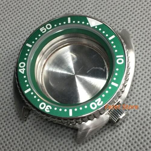 BLIGER New 45mm silver sterile case sapphire glass green black red blue bezel fit NH35 NH36 movement