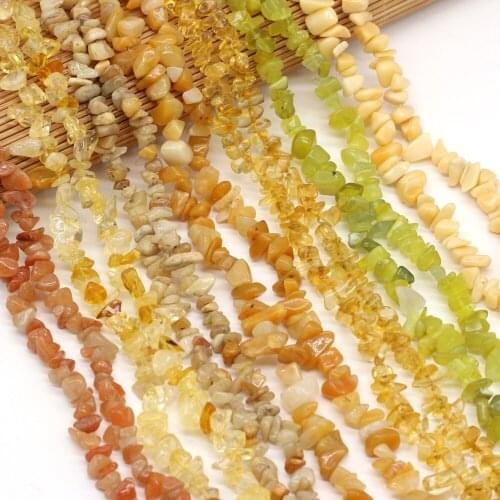 Natural Stone Green Olive Topaz Beads Irregular Exquisite Gravel Beaded for Jewelry Making Necklace Bracelet Accessories 5-8mm