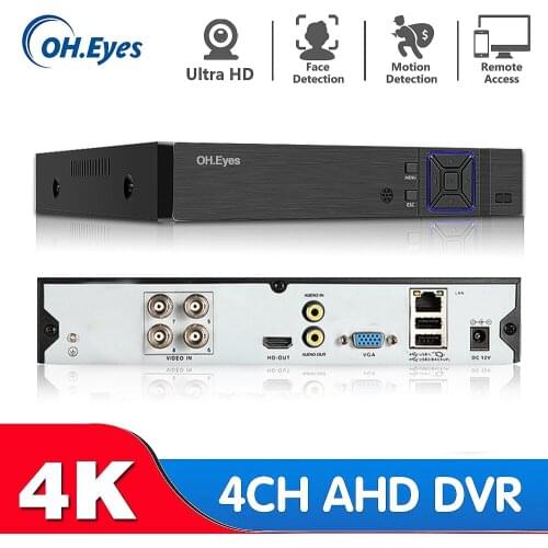 H.265 4K IP/Analog/TVI/CVI 6 In 1 4CH DVR Security Surveillance CCTV System P2P ONVIF 4*8MP HD Network Video Audio Recorder